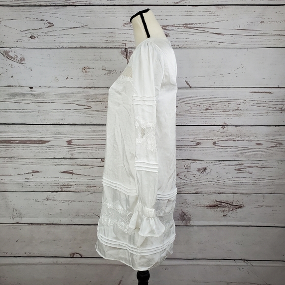 NWT Endless Rose sleeved lace detail white dress - Picture 7 of 12
